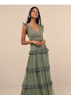 open lace back dress Caroline Garden Romance Magenta Floral Print Maxi Dress